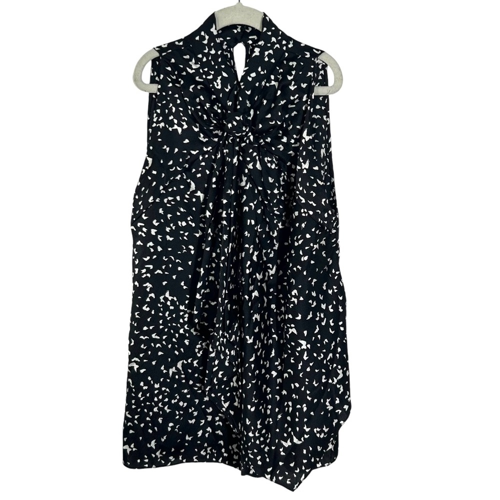 Diane von Furstenberg Women's Black and White Silk Morana‎ Blouse in Size 4
